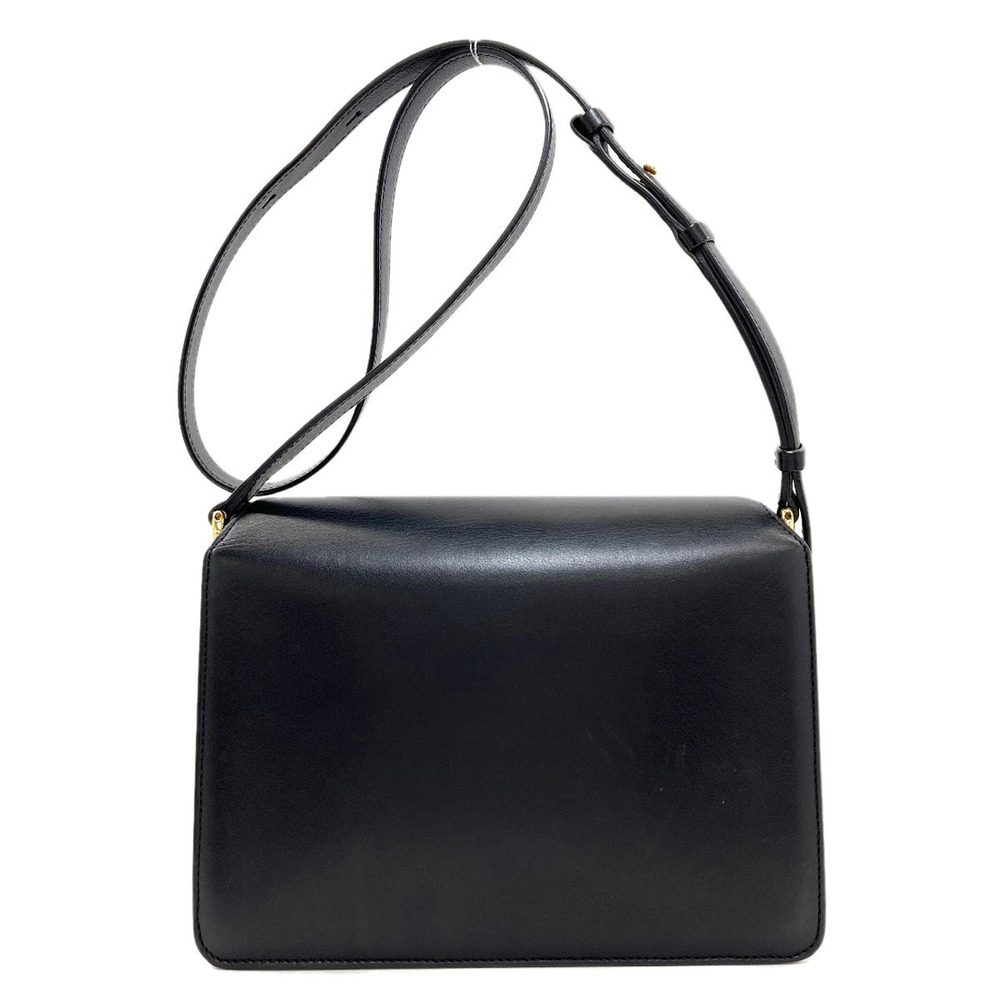 Salvatore Ferragamo Long Gancini Shoulder Leather Bag Black